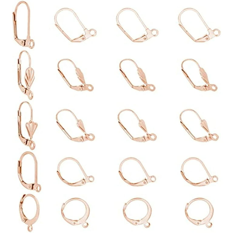 5 Colors Leverback Earring Hooks Golden Earrings Lever Back - Temu