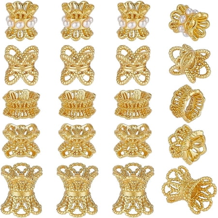 20pcs 5 styles Brass Spacer Beads Wavy edge Real 18K golden Plated 6.5~8x4.5~7.5mm Hole: 1.8~3.5mm 4pcs/style