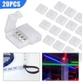 thumbnail image 1 of 20pcs 5050 RGB LED Strip Light Connectors, 4 Pin Conductor Unwired Solderless LED Strip to Strip Connector, 10 mm Wide LED Tape Light Gapless Adapter, Strip to Strip Jumper, 1 of 8