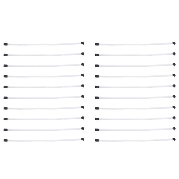 20pcs 50CM 3.0 III SATA3 7Pin Data Cable Right Angle 6Gb/S SSD Cables HDD Hard Disk Data Cord with Nylon Sleeved,20 x SATA3 7pin Data Cable,White