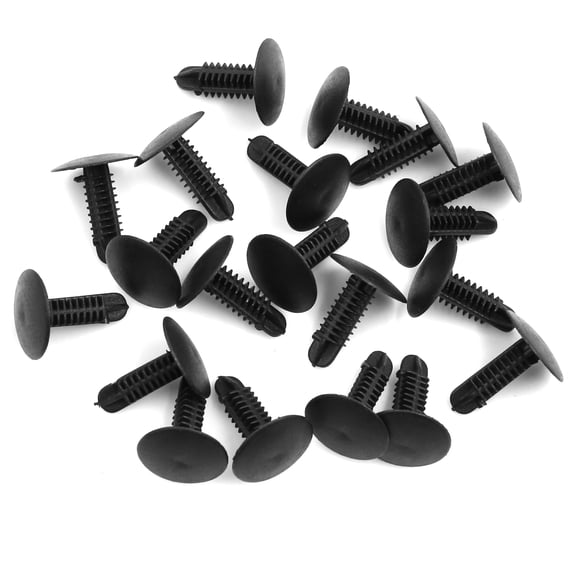 20pcs 5mm Hole Black Auto Car Fender Bumper Plastic Rivets Fastener Clips