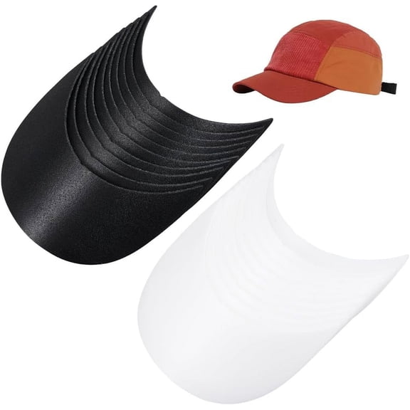 20pcs 6.5x5.1inch Baseball Cap Visor Insert White & Black Plastic Hat Brim Ball Cap Form Shaper Baseball Hat Shaper Bump Cap Insert