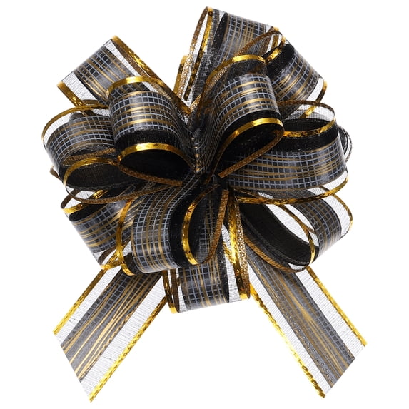 20pcs 6 Inch Large Pull Bow Gift Wrapping Bows Ribbon Organza Black for Wedding Baskets Presents Christmas