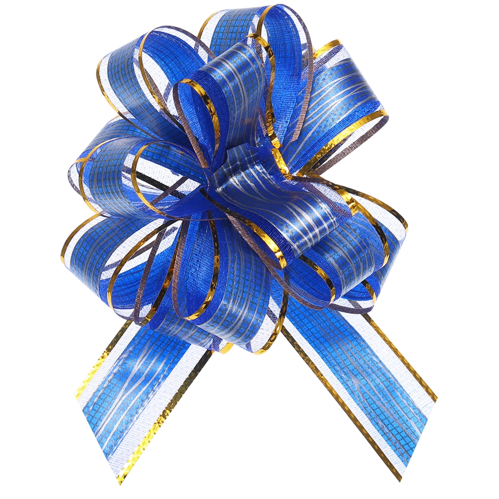 20pcs 6 Inch Large Pull Bow Gift Wrapping Bows Ribbon Organza Blue for