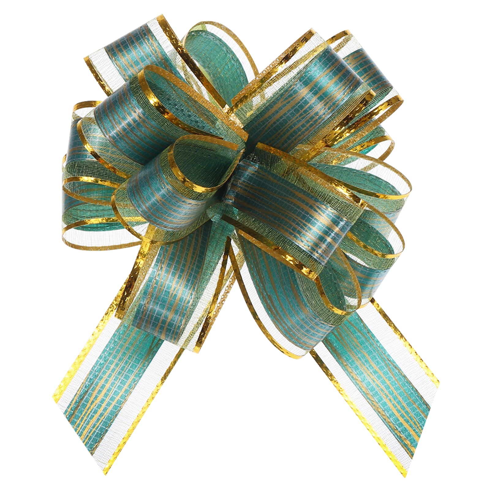 20pcs 6 Inch Large Pull Bow Gift Wrapping Bows Ribbon Organza Green for ...