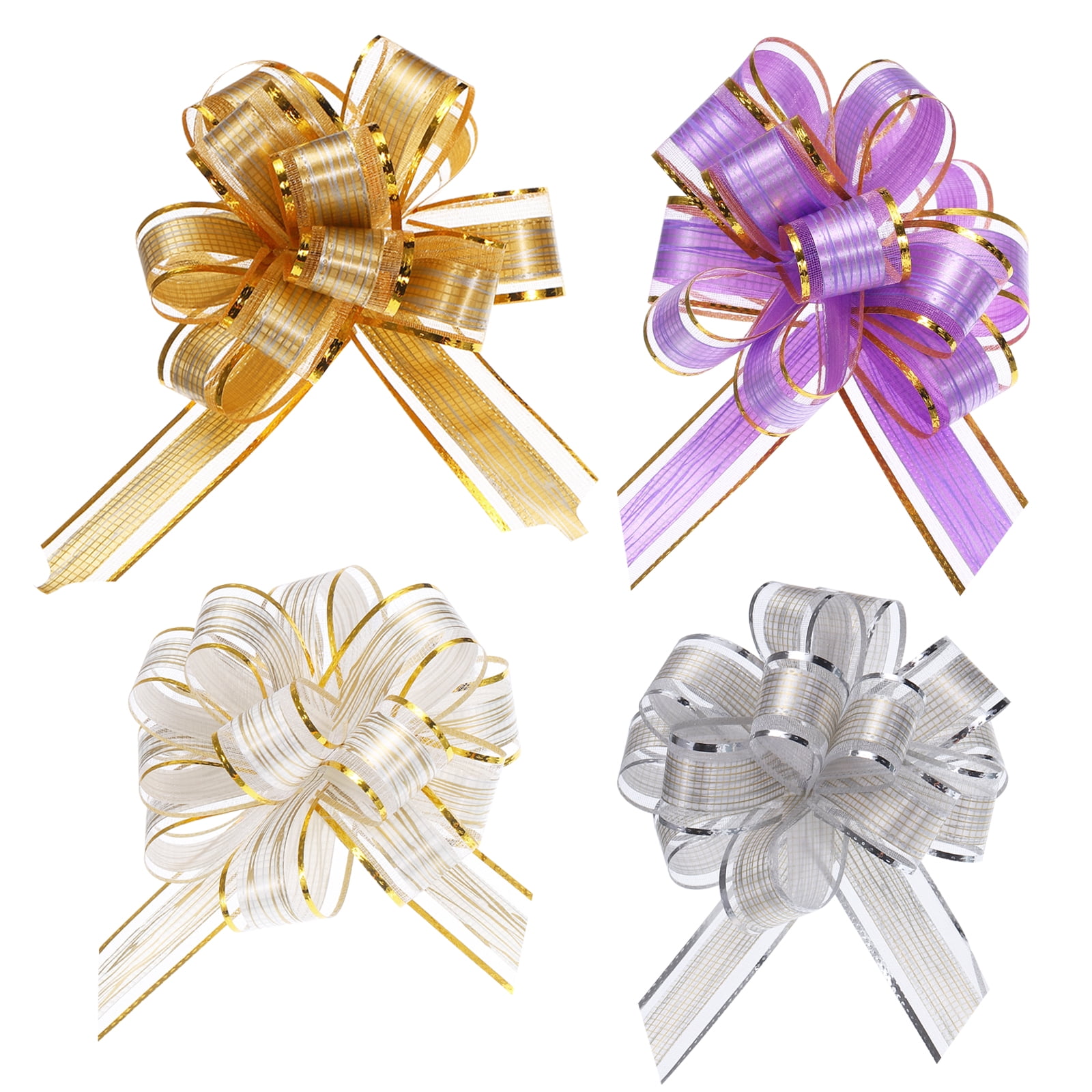 20pcs 6 Inch Large Pull Bow Gift Wrapping Bows Ribbon Organza for ...