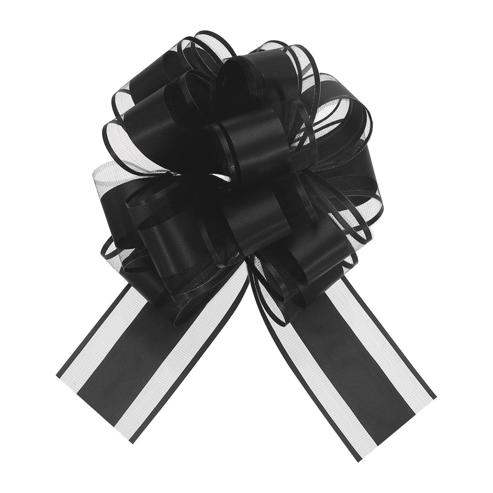 20pcs 6" Large Big Pull Bow Organza Gift Wrapping Bows Ribbon for Wedding Presents Christmas, Black