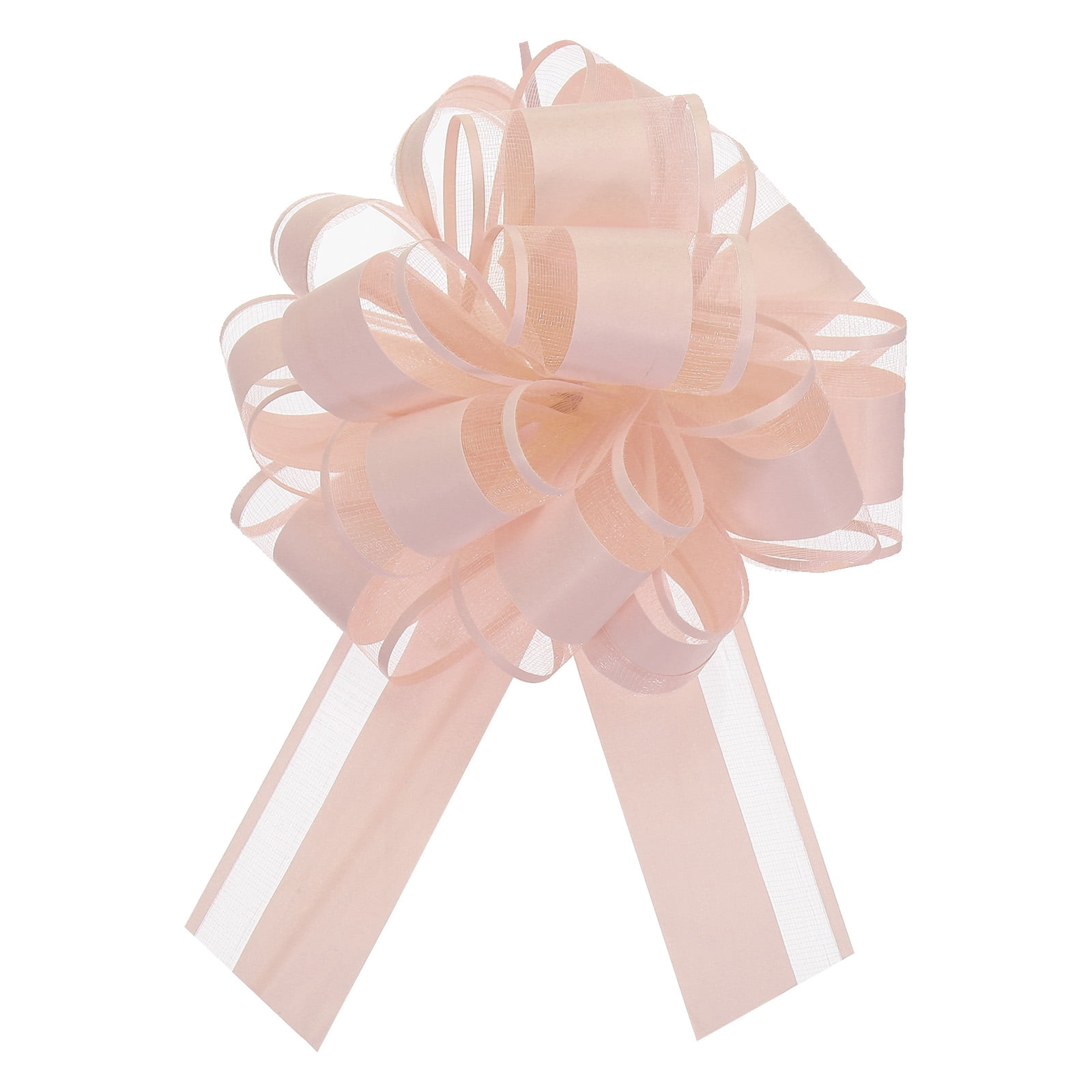 20pcs 6" Large Big Pull Bow Organza Gift Wrapping Bows Ribbon for Wedding Presents Christmas, Light Pink
