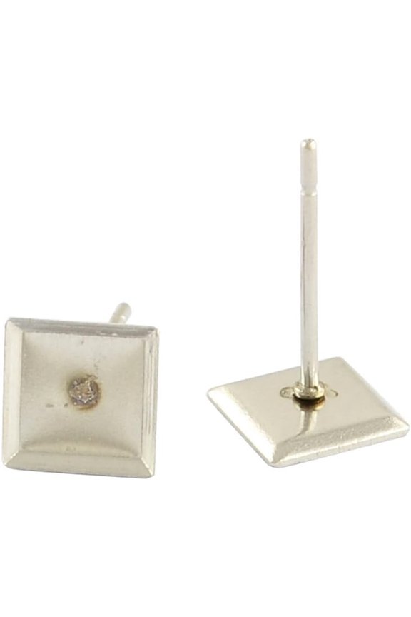 20pcs 6mm Square Earring Settings 304 Stainless Steel Post Ear Stud Components for Earring Making