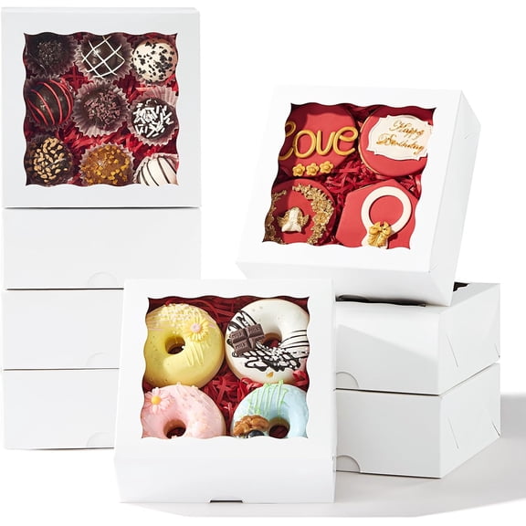 20pcs 6x6x2.5Inches Plastic Clear Chocolate Strawberries Boxes Charcuterie Boxes Cake Boxes Bakery Boxes with Full Window Cookies Boxes Cakesickle Truffle Treat Box for Christmas Valentine's