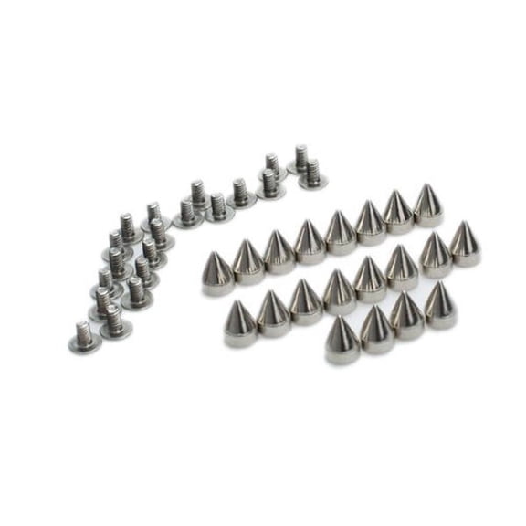 ETEREAUTY screw on spikes Metal Cone Spikes Screwback Studs Silver 20Pcs