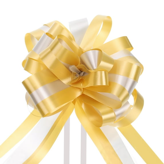20pcs 7" Large Big Pull Bow Car Gift Wrapping Bows Ribbon for Wedding Christmas Bow, Gold/Silver