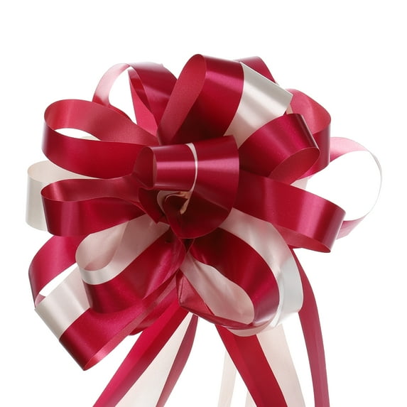 20pcs 7" Large Big Pull Bow Car Gift Wrapping Bows Ribbon for Wedding Christmas Bow, Red/White