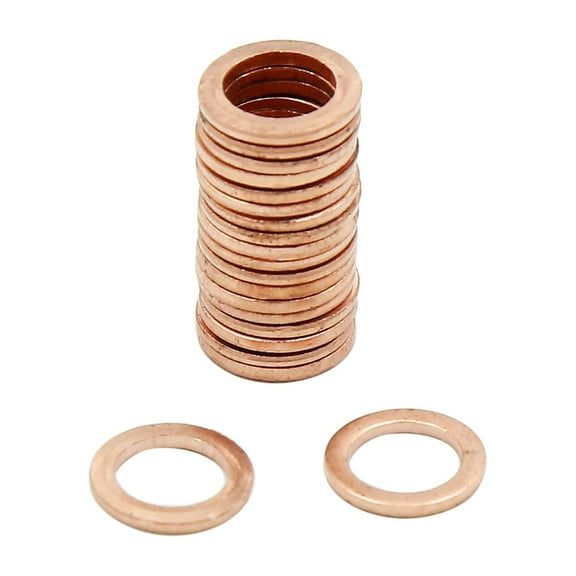 20pcs 7mm Inner Diameter Copper Washers Flat Sealing Gaskets Ring