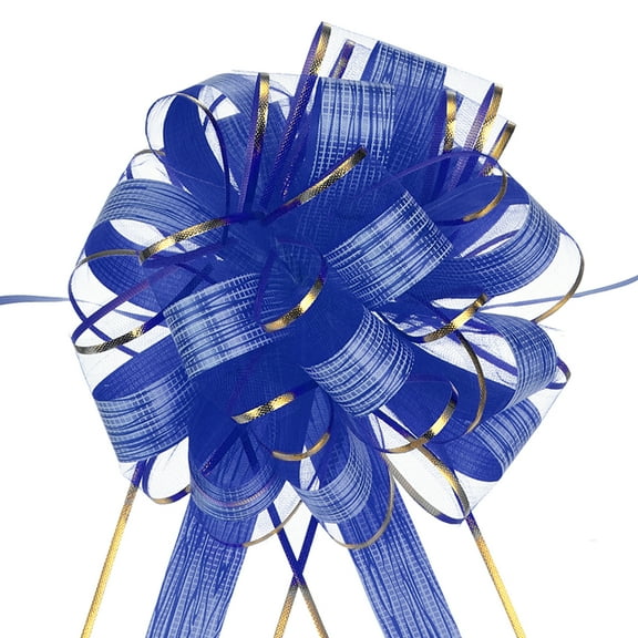 20pcs 8 Inch Large Pull Bow Gift Wrapping Bows Ribbon Organza Blue for Wedding Presents Christmas Party
