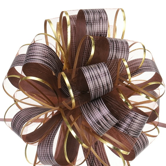 20pcs 8 Inch Large Pull Bow Gift Wrapping Bows Ribbon Organza Coffee for Wedding Presents Christmas Party