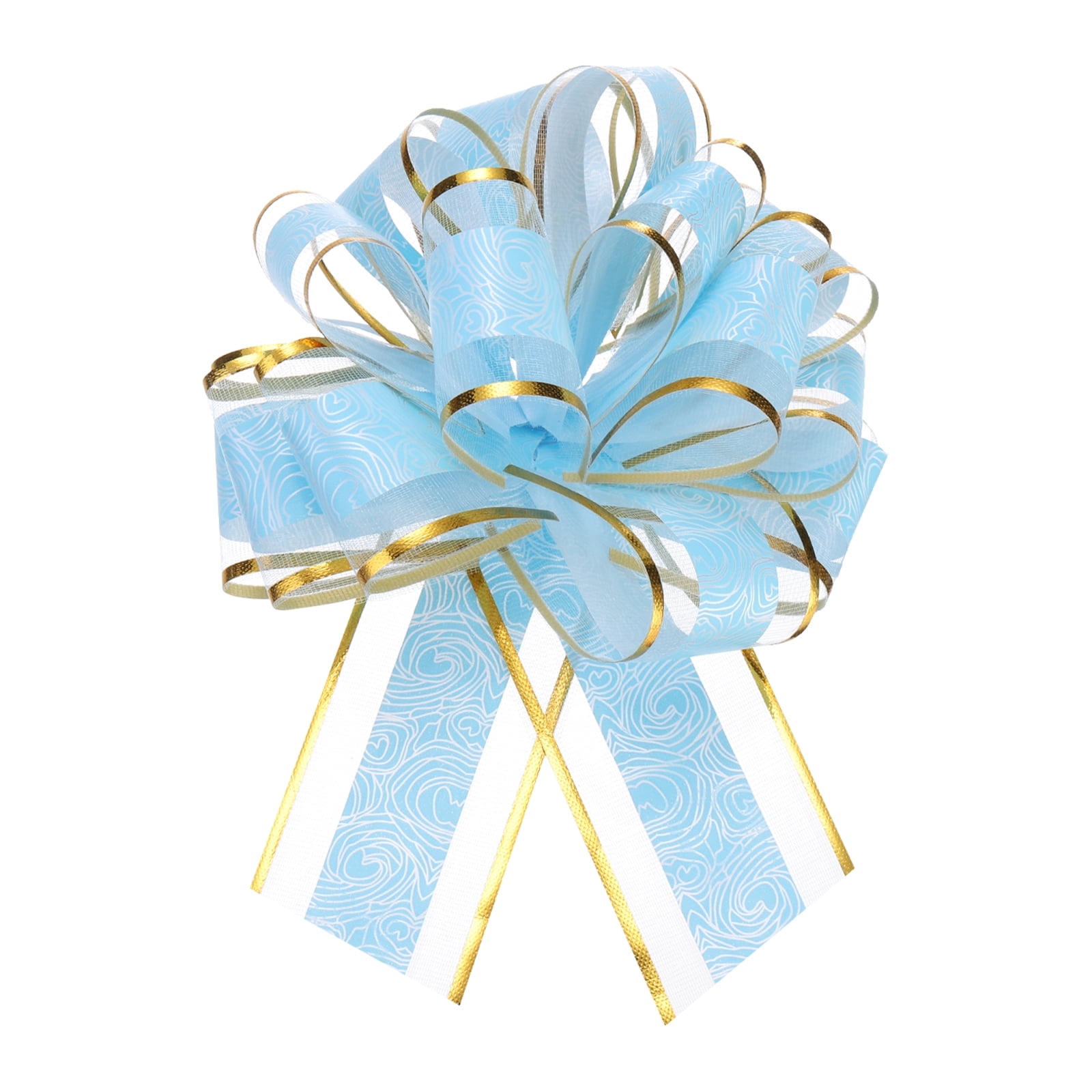20pcs 8 Inch Large Pull Bow Gift Wrapping Bows Ribbon Organza Light Blue for Wedding Presents Christmas Party