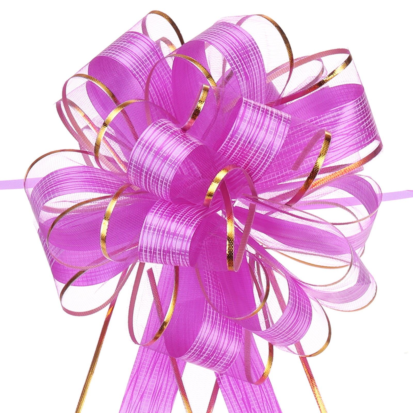 20pcs 8 Inch Large Pull Bow Gift Wrapping Bows Ribbon Organza Rose Red for Wedding Presents Christmas Party