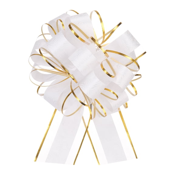 20pcs 8 Inch Large Pull Bow Gift Wrapping Bows Ribbon Organza White for Wedding Present Party