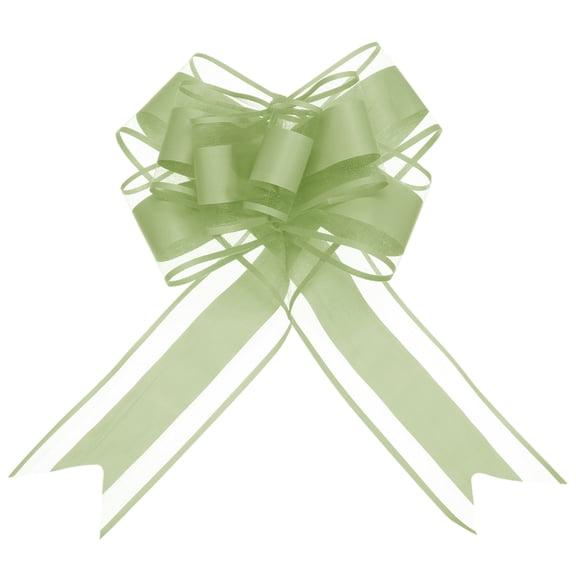 20pcs 9 Inch Extra Large Pull Bow Gift Wrapping Big Organza Bows Ribbon Army Green for Wedding Baskets Presents