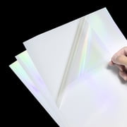 20pcs A4 Holographic Vinyl Sticker Paper, Transparent Waterproof Tear-Resistant for Inkjet Printer, PET Film for DIY Craft Projects