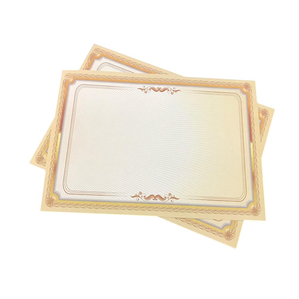 20pcs A4 Horizontal and Vertical Gradient Gold Border Certificate Paper ...