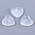 thumbnail image 1 of 20pcs Acrylic Beads Imitation Gemstone Heart Clear & White 22x23x6.5mm Hole: 1.5mm, 1 of 2