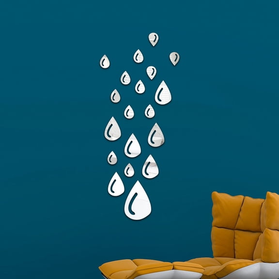 20pcs Acrylic Mirror Wall Stickers Home Decor Water Drop Sticker Mural Poster Decoration