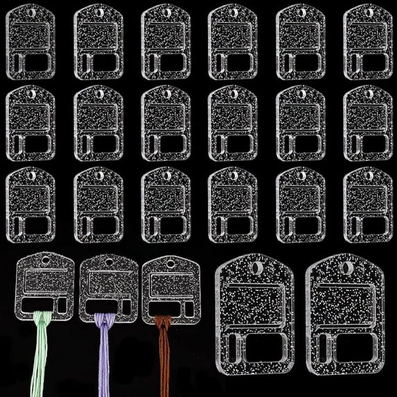 20pcs Acrylic Thread Drops Embroidery Floss Drop Embroidery Thread Organizers Thread Winding Boards Slim Floss Bobbins Cross Stitch Thread Bobbins