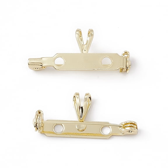 20pcs Alloy Pendants/Brooches Back Bar Pins Light golden 11.5x26x6mm Hole: 2mm Pin: 0.7mm