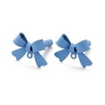thumbnail image 1 of 20pcs Alloy Stud Earring Findings with 925 Sterling Silver Pins and Loop Bowknot Cornflower Blue 11x15x4mm Hole: 1.2mm Pin: 0.7mm, 1 of 2
