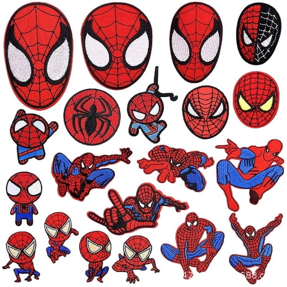 20pcs Anime Cartoon Anime Chenille Patches Embroidered Iron On Patches, Crest Iron On Applique Patch for T-Shirt Jackets Jeans Vests Hats Backpacks DIY Craft