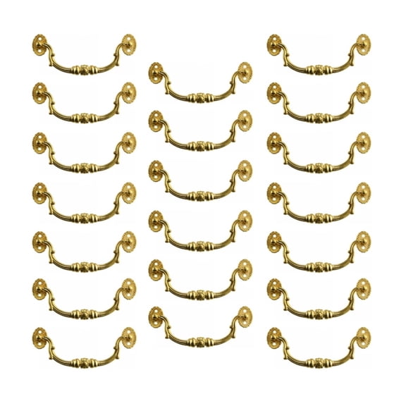 20pcs Antique Bail Drawer Handles, 4 Inch Hole Centers, Vintage Drop Cabinet Pulls for Furniture, Dresser, Cupboard, Wardrobe, Kitchen Door
