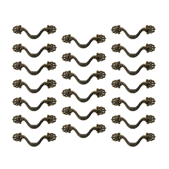 20pcs Antique Bronze Bail Drawer Handles, 4.37 Inch Hole Centers Vintage Zinc Alloy Pulls for Furniture, Dresser, Cupboard, Wardrobe, Kitchen Door