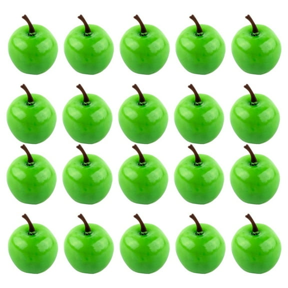 20pcs Artificial Apples Simulation Fruits Plastic Green Red Apples For Home Decors/Kitchen Tabletop Decoration/Photo Props