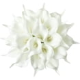 thumbnail image 1 of 20pcs Artificial Calla Lily Flowers White for DIY Bridal Wedding Bouquet Centerpieces Home Decor (White), 1 of 5
