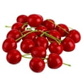 thumbnail image 1 of 20pcs Artificial Cherries Fake Fruit Model Home Kitchen Party Decoration Photography Prop Red, 1 of 6