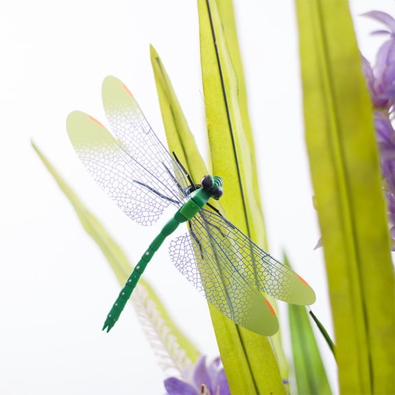 KAKOWELY Dragonfly Figurines Green PP Plastic 20Pcs 5.50x3.54x0.79in