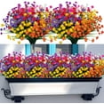 thumbnail image 1 of 20pcs Artificial Fake Flowers,Plastic Flowers for Outdoor Decoration, UV Resistant Faux Flowers Shrubs, Artificial Plants for Indoor Outside Garden Home Wedding Farmhouse（5 Colors）, 1 of 4