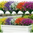 thumbnail image 1 of 20pcs Artificial Fake Flowers,Plastic Flowers for Outdoor Decoration, UV Resistant Faux Flowers Shrubs, Artificial Plants for Indoor Outside Garden Home Wedding Farmhouse（5 Colors）, 1 of 4