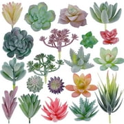 20pcs Artificial Flocked Succulents Mini Fake Succulent Plants Faux Premium Decor for DIY Crafting Home Floral Wall Garden Arrangement Office Decoration (Unpotted)