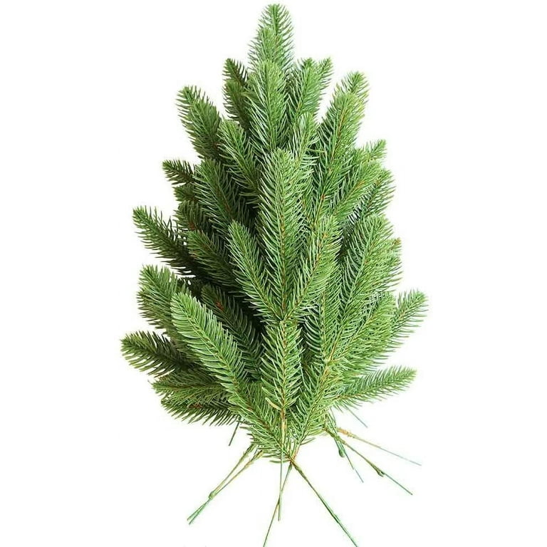 20pcs Artificial Pine Branches Faux Leaves Picks for Christmas Decor DIY Wreath (Pine Branch)