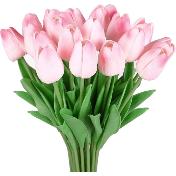 20pcs Artificial Tulips Flowers, Real Touch Fake Tulips, PU Tulips Flowers for Home Kitchen Wedding Party DIY Decorations