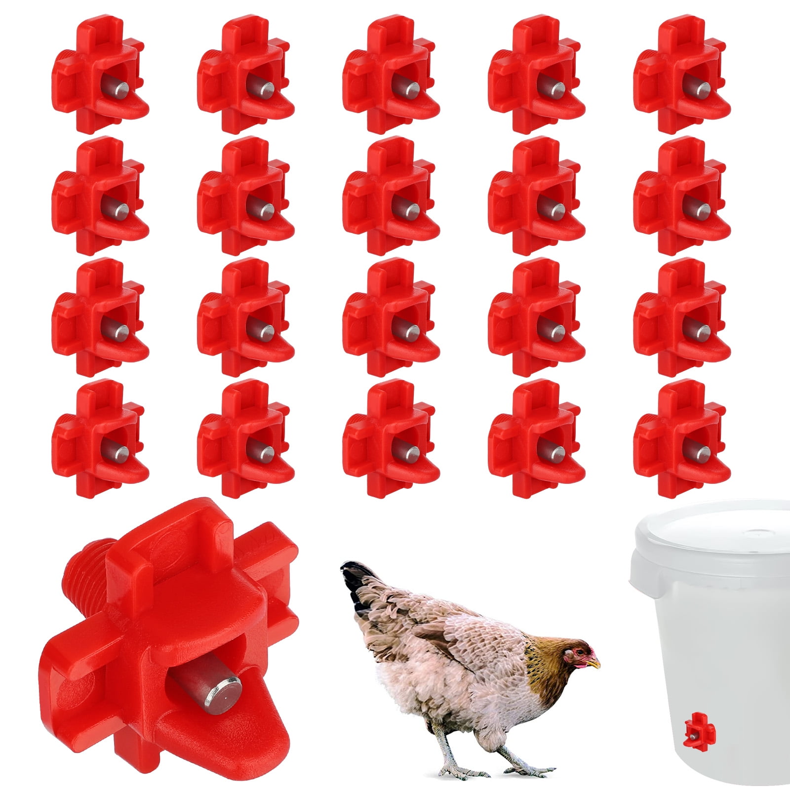 TSV 20pcs Automatic Chicken Nipples, Side Mount Poultry Water Nipple