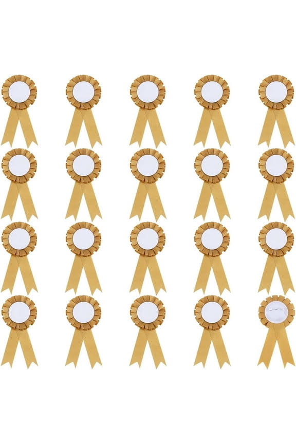 20pcs Award Ribbon Shape Iron Badge Pins Plastic Button Pin Brooches for Party Accessory Olive 155x75mm
