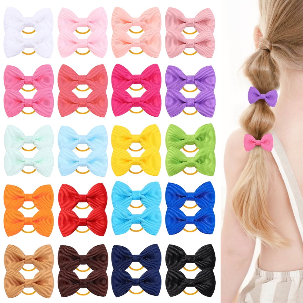 Bun Baby Boy Hair Ties 20pcs Baby Girls Hair Bows Ties Mini