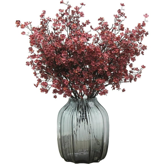 20pcs Babys Breath Artificial Flowers Gypsophila Bouquet Bulk Fake Spring Silk Small Flowers Real Touch Faux Floral for Home Bedroom Kitchen Garden Wedding Christmas Party DIY Decor (Purple)