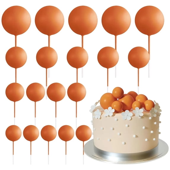 20pcs Ball Cake Topper Decorations Mini Balloons Cake Topper Sticks ...