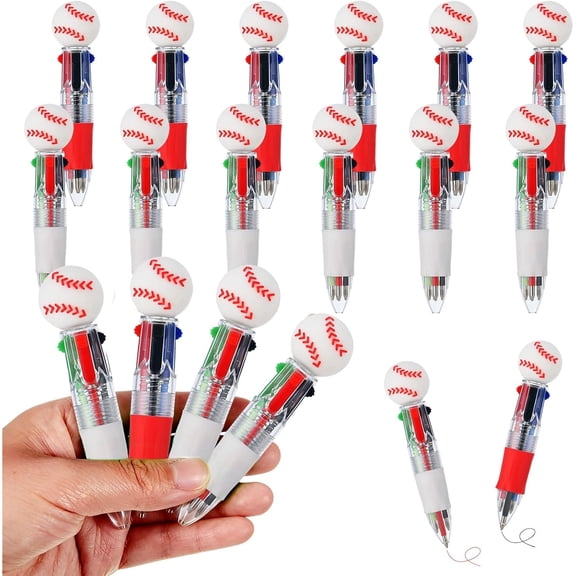 20pcs Baseball Party Favors Baseball Pens Mini Multicolor Pen in One Cute Fun 4-in-1 Pens Bulk Cool Ballpoint Pen for Birthday Gifts Teacher Supplies(Baseball)