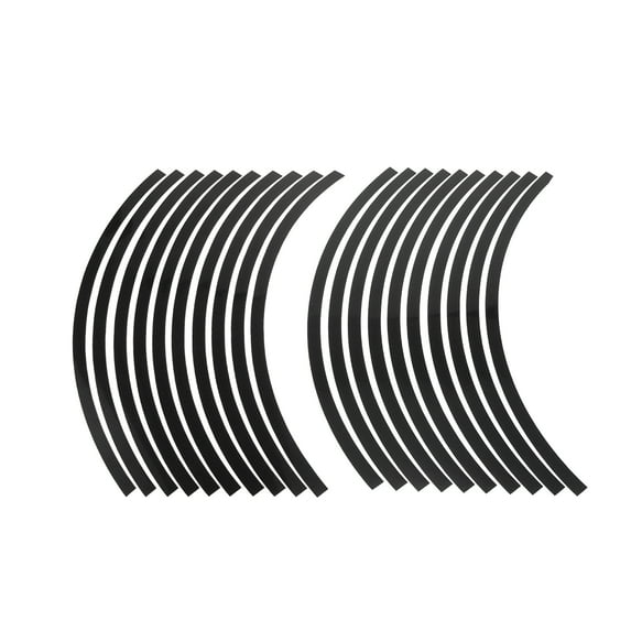 20pcs Black Fit 20" Wheel Motorcycle Car Bike Wheel Rim Sticker Strips Reflective Tape